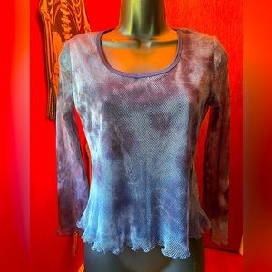 Vintage Blue Mesh Babydoll Top